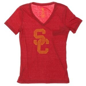 USC v-neck T-Shirt with Gold Logo